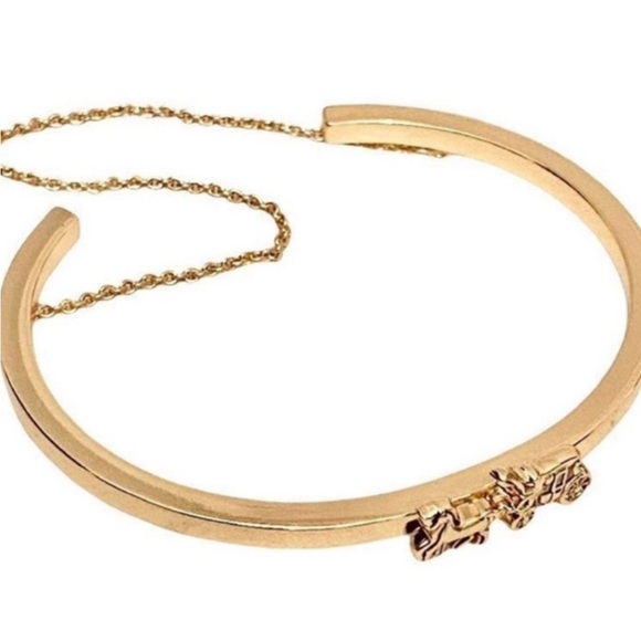 Coach Jewelry - NWT COACH horse and carriage gold tone chain cuff bracelet